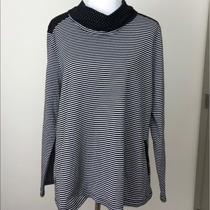 Weekends by Chico’s Striped Cowl Neck Sweater